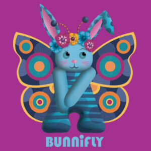 BUNNIFLY BLUE  - Cotton Tote Design