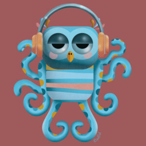 Mellow Octo-Owl - Origin Hoodie – back print Design
