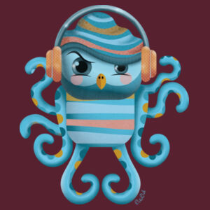 Cranky Octo-Owl - Origin Hoodie – back print Design