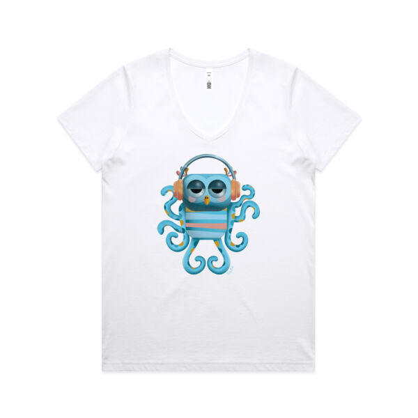 Mellow Octo-Owl -Maple V-Neck Tee  Thumbnail