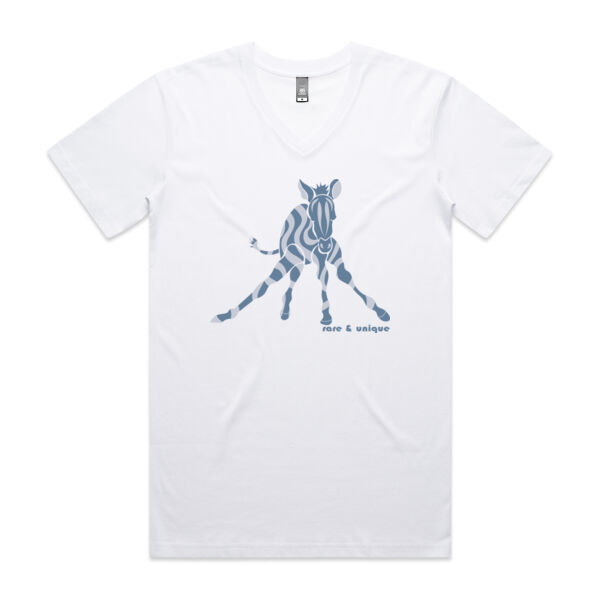ZEBRA TWIRLS BLUE - Staple V-Neck Tee Thumbnail